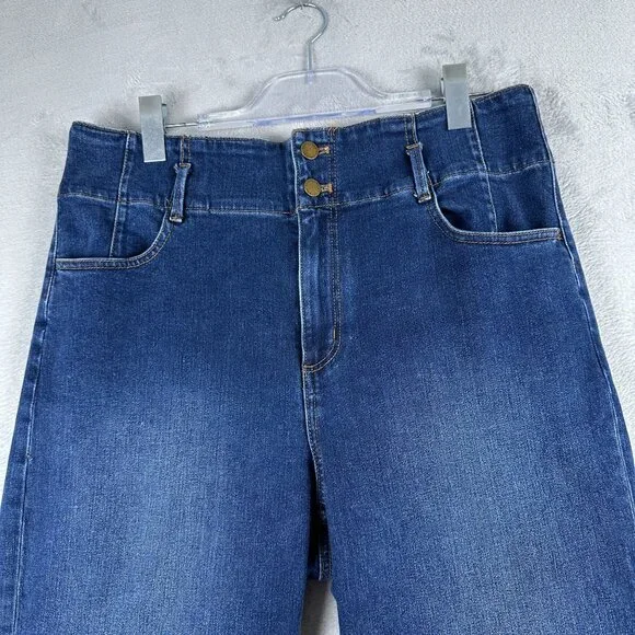 Ann Taylor Straight Leg Jeans Womens Size 14 High Waist Medium Wash Blue - Picture 3 of 11